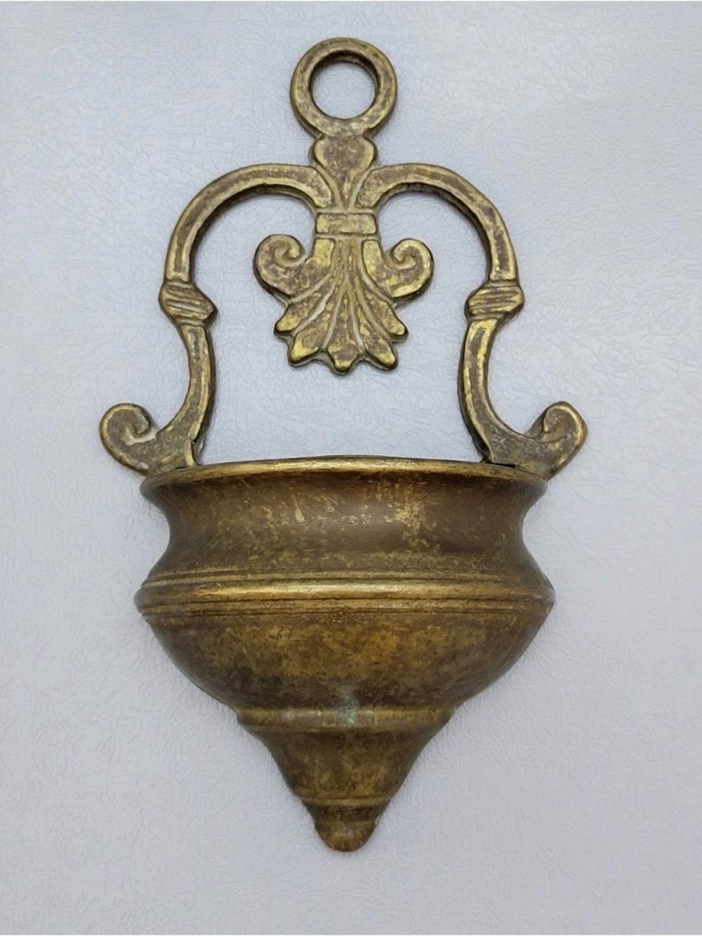 Vintage brass holy water font